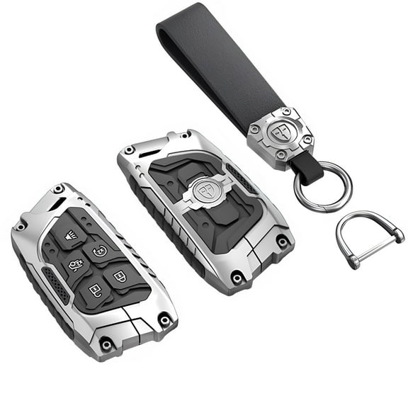 Heavy Metal Key Fob Cover Case Protector for Cadillac Keychain 2020 2021 2022 ATS CT5 CT6 XT4 XT5 XTS 5/6 Buttons Remote Smart Key Protector
