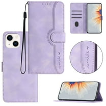 Wallet Case for iPhone 13, with Card Slots [RFID Blocking],Durable Flip Folio Kickstand Magnetic Closure Leather Wallet Wrist Strap Women Men Case For iPhone 13, Purple