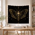 thumbnail image 5 of Skull Moth With Celestial Lines on Black Background, Eerie Gothic Style for Dark Art Lovers, Dark Insect Wall Art, Halloween Gift, Tapestry Wall Hanging for Bedroom and Dorm, 5 of 7