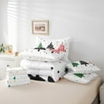 thumbnail image 6 of jejeloiu Kawaii Xmas Tree Snowflake Merry Christmas Happy New Year King Comforter Sheet Set, Reversible Red White Girl Bedding, 7-Piece, 6 of 8