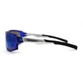 thumbnail image 4 of Xloop Mens Rectangle Warp Around Plastic Sport Sunglasses Silver Blue Mirror, 4 of 4