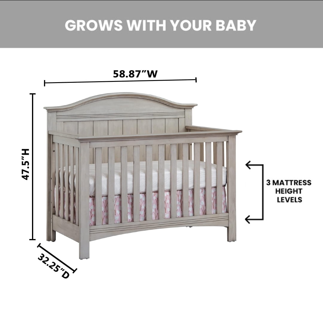 Soho Baby Sheridan 4 in 1 Convertible Crib Stone Wash