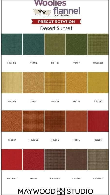 Bonnie Sullivan Woolies Flannel Desert Sunset Strips 40 2.5-inch Strips Jelly Roll Maywood Studio (ST-MASWOF-DES) M524.37