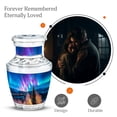 thumbnail image 6 of JAGASY Northern Lights Cremation Urn for Ashes Adult Male, Blue Small Urns for Human Ashes, Starry Sky Decorative Urns for Daughter, Mountain Miniature Keepsake Urn for Son, (3 Inch), 6 of 7