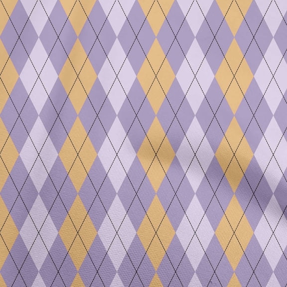 oneOone Cotton Flex Brown Fabric Check Argyle Diy Clothing Quilting Fabric Print Fabric By Yard 40 Inch Wide
