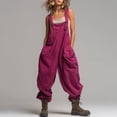 thumbnail image 1 of TaTaai 2025 Spring Summer Solid Color Jumpsuit for Women V-Neck Sleeveless Romper with Cargo Pockets Loose Fit Casual One Piece Comfy Daily Beach Wear Gift, 1 of 6