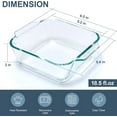 thumbnail image 3 of Small Casserole Dish, 5 Inch Glass Square Baking Dish Individual Portion Baking Pan for Oven Microwave Air Fryer Square Egg, Clear Prep Bowls with Handle, 3 of 7