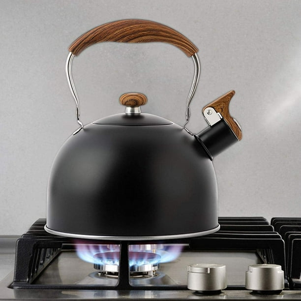 2l Bouilloire à thé sifflante en acier inoxydable avec poignée résistante à  la chaleur Bouilloire pour cuisinière à gaz en acier inoxydable