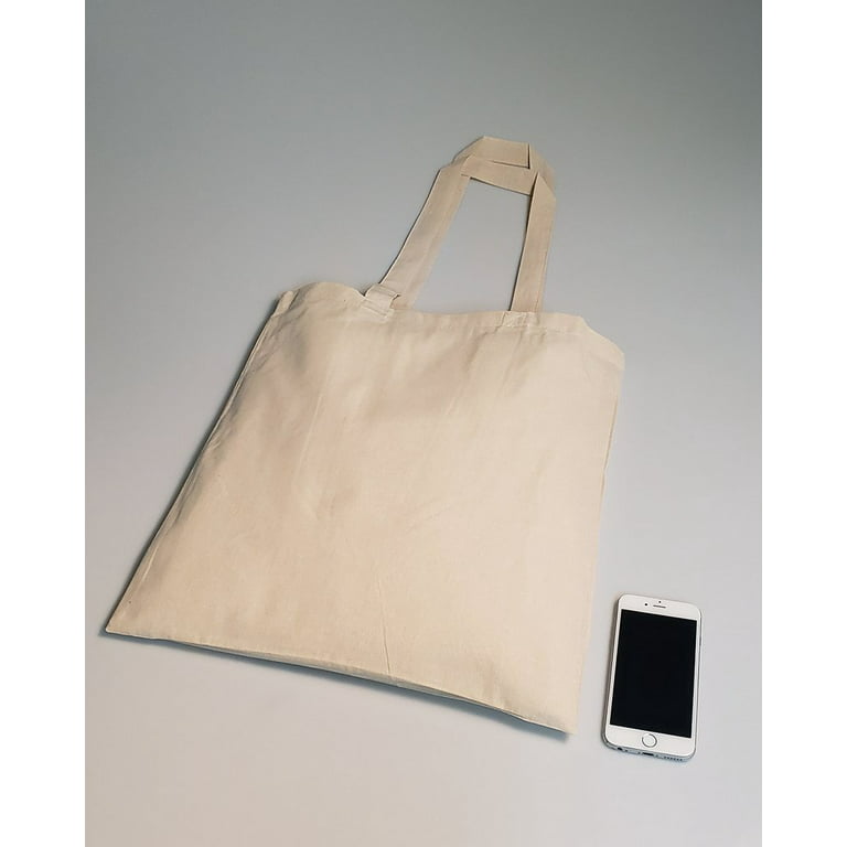 Cotton Tote bag. Plain Natural Shopper Bag, Premium Cotton Long Handles x10