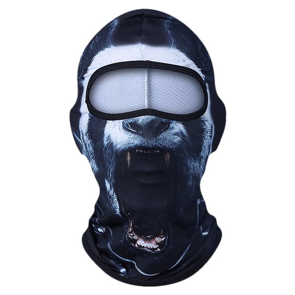 3D Printed Ski Mask with Ears, Breathable Windproof Face Cover for Music Festivals and Outdoor Sports, Multicolor, One Size