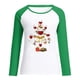 thumbnail image 4 of Camiseta informal de manga larga con cuello redondo y estampado navideño de retazos de primavera para mujer Fridja  bvmnju1582, 4 of 6