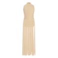 thumbnail image 3 of Moggemol Robe de Danse Sans Manches pour Filles Robe de Danse Contemporaine Fendue Longue Jupe Jaune 16, 3 of 4