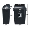 thumbnail image 3 of Cand 40 Liter Plastic Swing Lid Garbage Can, Large Grey Trash Bin, 4 Pack, 3 of 7