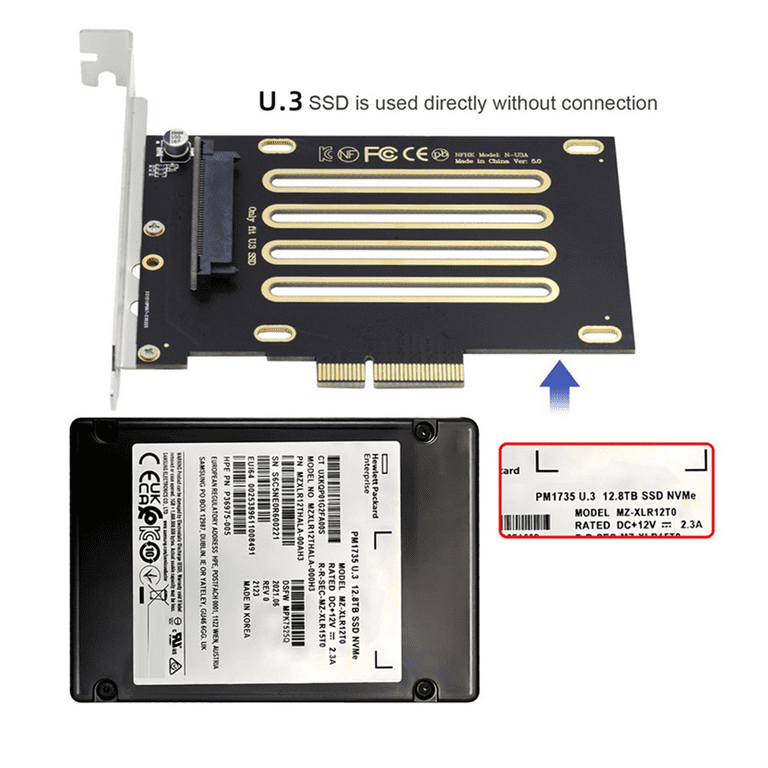NVMe PCIe SSD U3 Kit SFF-8639 to PCI-E X4 Host Adapter for