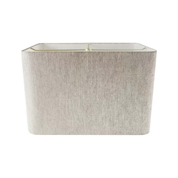 Rectangular Rounded Corner Premiere Hardback Small Lampshade Textured Oatmeal (6.5x12) (6.5x12) x 9
