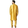 thumbnail image 6 of SKAVIJ Mens Art Silk Embroidered Kurta Pyjama Set Traditional Wear Gold S, 6 of 6