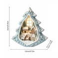 thumbnail image 2 of Glowing Christmas Diorama Ornament with Snowy Village and Reindeer Scene, Light Blue and White Resin, for Indoor Tabletop Display, Christmas Decoration, 2 of 4