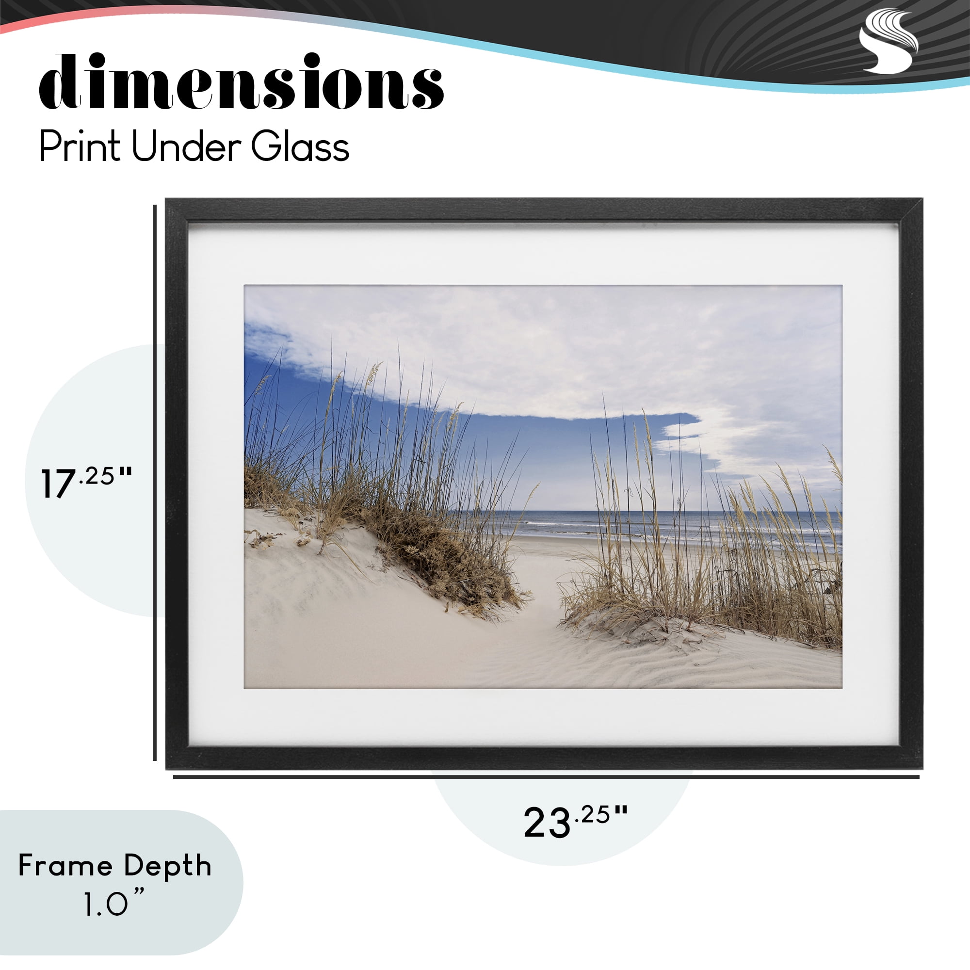 Stupell Industries Sea Oats Along Sandy Dunes Black Framed Print Under Glass, design by Natalie Carpentieri