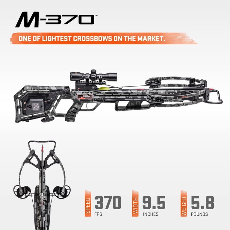 Wicked Ridge M-370 ACUdraw Crossbow, Multi-Line Scope, 370 FPS