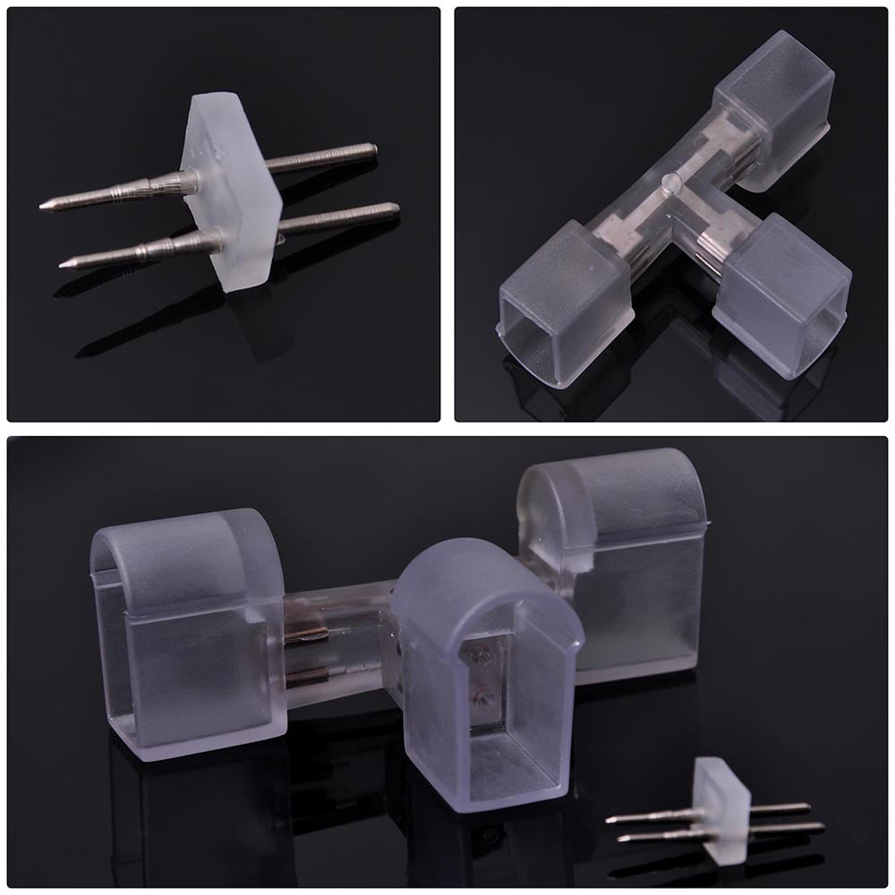 DELight® 5x Splice L Connector for Neon Rope Light 2-Wire w/Pin Accessories PVC 