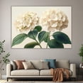 thumbnail image 6 of Mudket Cream White Hydrangea Botanical Illustration Canvas Wall Art, Floral Wall Decor, Framed Ready to Hang Artwork for Living Room Bedroom Bathroom - 12"L x 8"W, 6 of 10