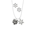 thumbnail image 2 of Delight Jewelry Silvertone Large Bear - Mascot Silver tone Snowflake Charm Necklace and Stud Earrings, 2 of 4