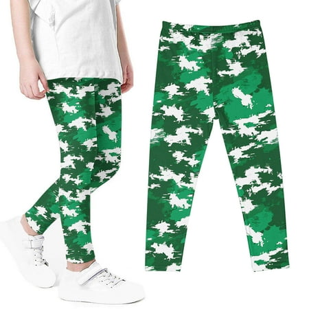 

Vunhao Girls Leggings Printed Tough Fall Soft Elastic Waist Girls Pants on Clearance Green Size 3 T