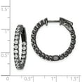 thumbnail image 4 of Sterling Silver Black Rhodium-Plated Cz In And Out Hoop Earrings (24.48 X 24.44) Made Indonesia qe7570b, 4 of 5