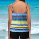 thumbnail image 4 of Conjunto de tankini con tiras en la espalda con estampado conservador para mujer Trajes de baño de dos piezas Traje de baño Fridja nalpqowj60714, 4 of 9