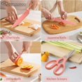 thumbnail image 3 of Kitchen Knife Set, Retrosohoo 6 Pieces Pink Professional Knife Set with Universal Knife Block, Super Sharp Knife Set with Ergonomic Handle, Non-Stick Stainless Steel Knife Block Set (Pink), 3 of 8