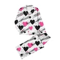 thumbnail image 2 of Uaswgudfs Women's Valentine's Day Long Sleeve Heart Print Pajama Set - 4 - Way Stretch, Loungewear Top & Bottom for Women, 2 of 8