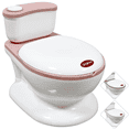 thumbnail image 1 of Bañito Entrenador para Niños Diseño Realista Asiento con Sistema Anti Salpicaduras Espacio para Toallitas Base Antideslizante - Rosa, 1 of 7
