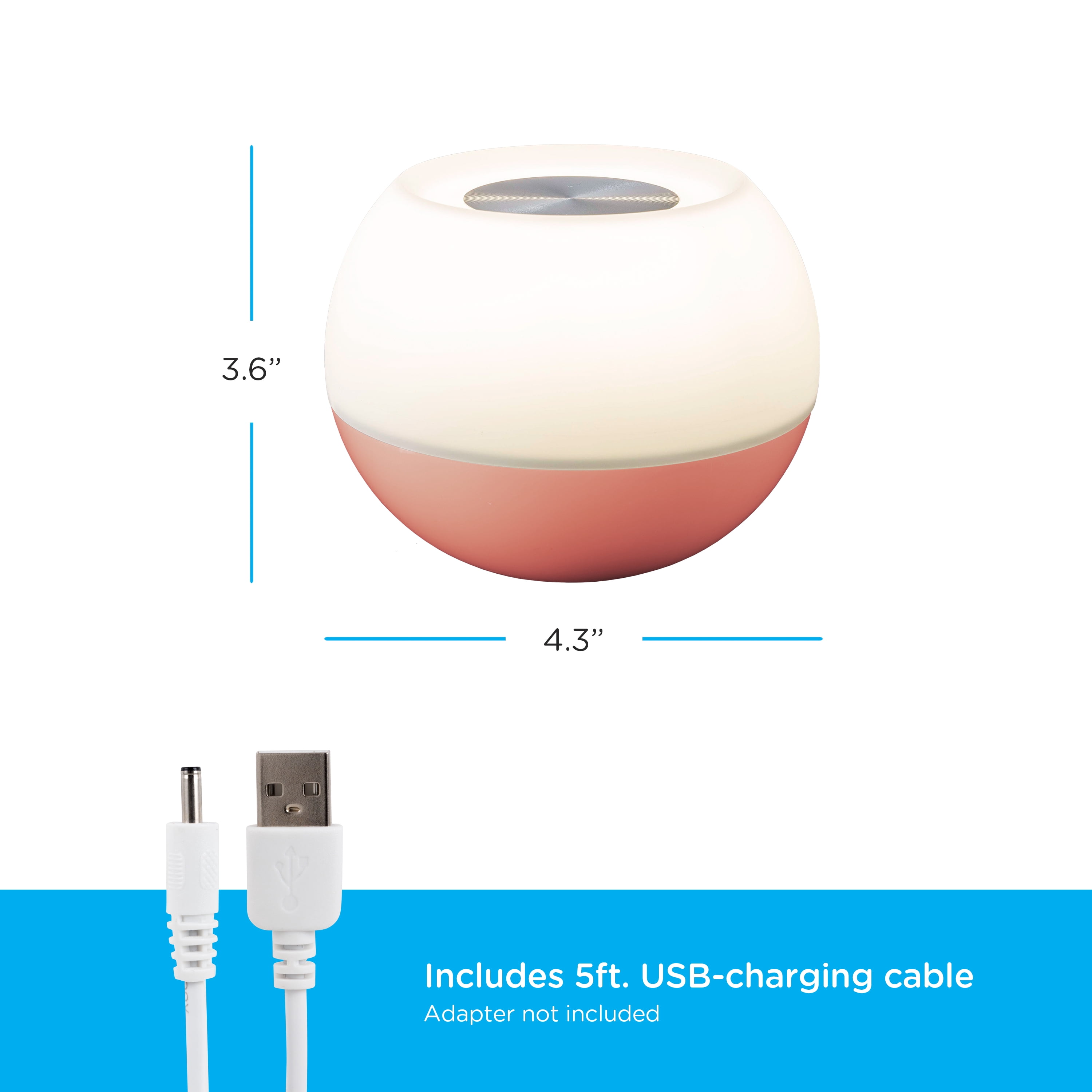 Enbrighten® Capacitive Touch Dimmable LED Tabletop Lamp, Coral - 49533