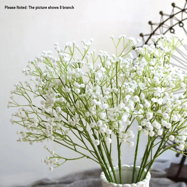 Flores artificiales de plástico Gypsophila para bebés, 108 cabezas, 63cm, ramos florales, arreglo para boda, decoración del hogar