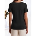 thumbnail image 3 of ANRABESS Womens Boat Neck Tops Short Sleeve T-Shirts Causal Fashion Tee Shirts 2026 Summer Spring Clothes Black Large, 3 of 7