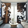 thumbnail image 5 of WNOOHIY Vintage Country Farm White Brown Cow Cowhide Light-Filtering Curtain,39.5" × 87", Set of 2 Panels, 5 of 7