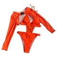 thumbnail image 5 of AOMPMSDX Swimsuits n Swimwear Color Block Bathing Suits Summer Holiday Beach Wear Red M, 5 of 5