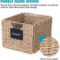 thumbnail image 3 of Seagrass Storage Baskets with Labels, 10.5x9x7.5in Wicker Storage Basket, 4 Pack Woven Storage Baskets, Pantry Baskets Organization,Vintage Basket Bin for Kitchen Bathroom Toilet Rack Shelves, 3 of 4