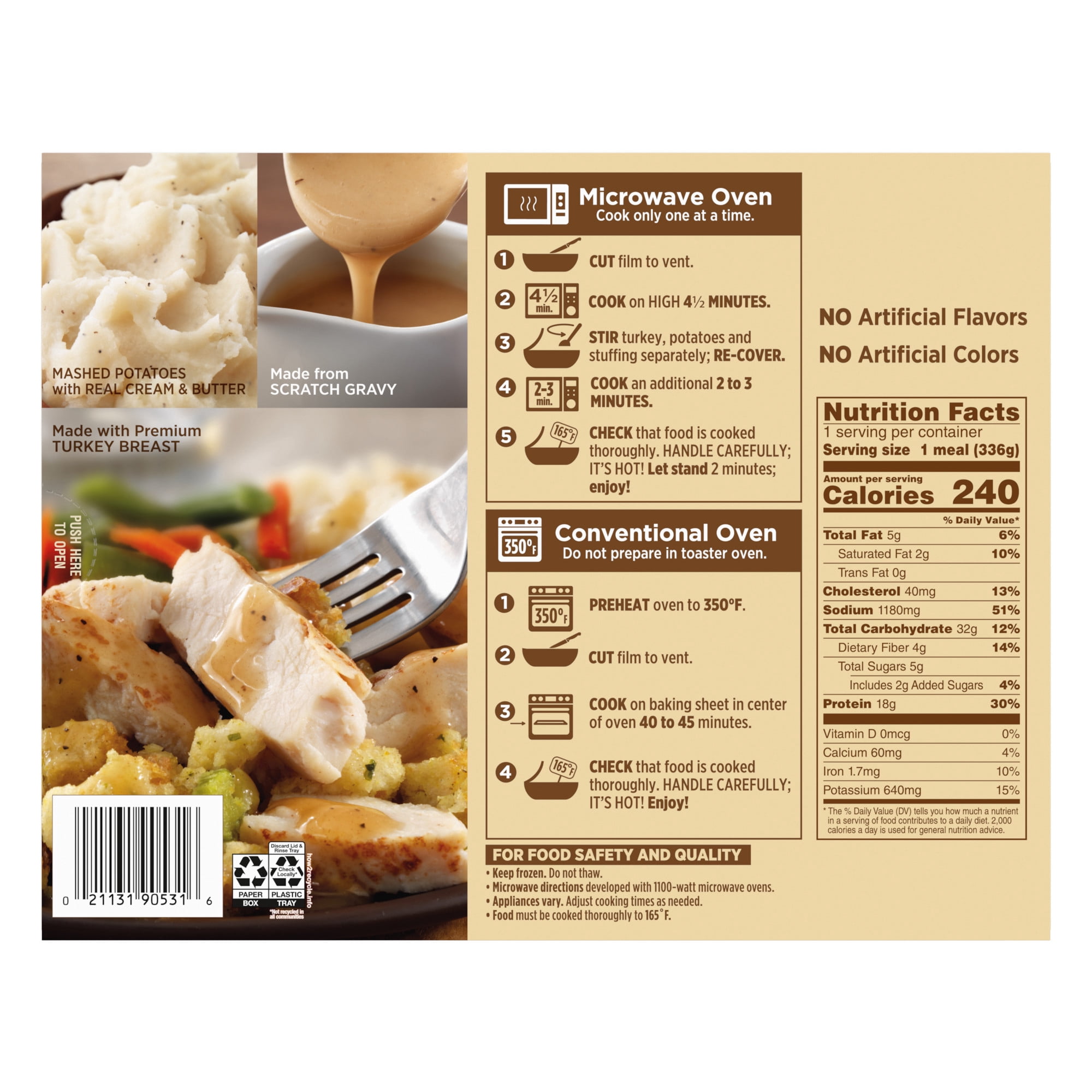 Marie Callender's Roasted Turkey Breast & Stuffing, Frozen Meal, 11.85 oz.