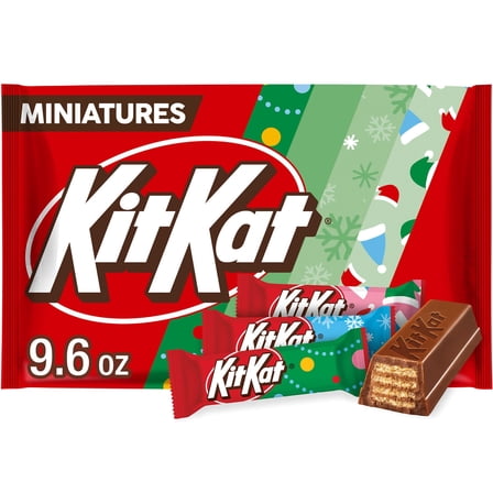 Kit Kat Miniatures Milk Chocolate Wafer Christmas Candy, Bag 9.6 oz(Pack of 2)