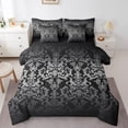 thumbnail image 1 of YST Black Silver Damask 7 Piece Bed In A Bag Comforter Set, Full, 1 of 5
