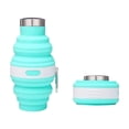 thumbnail image 2 of Foldable Silicone Collapsible Water Cup with Lid, Portable Reusable Travel Bottle for Camping, Hiking, Gym, Blue, 2 of 6