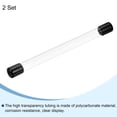 thumbnail image 3 of Clear Rigid Tube Round Plastic Tubing with Black Rubber Cap, 305mm/ 12 Inch Length, 13mmx14mm/0.51"x0.55", 2 Set, 3 of 7