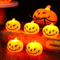 Halloween Pumpkin Lantern LED Electronic Candle light Ghost Festival Decorative Light Easter Bar Decoration Battery Operated,Fall Tea Lights for Halloween,Christmas,Home Decor