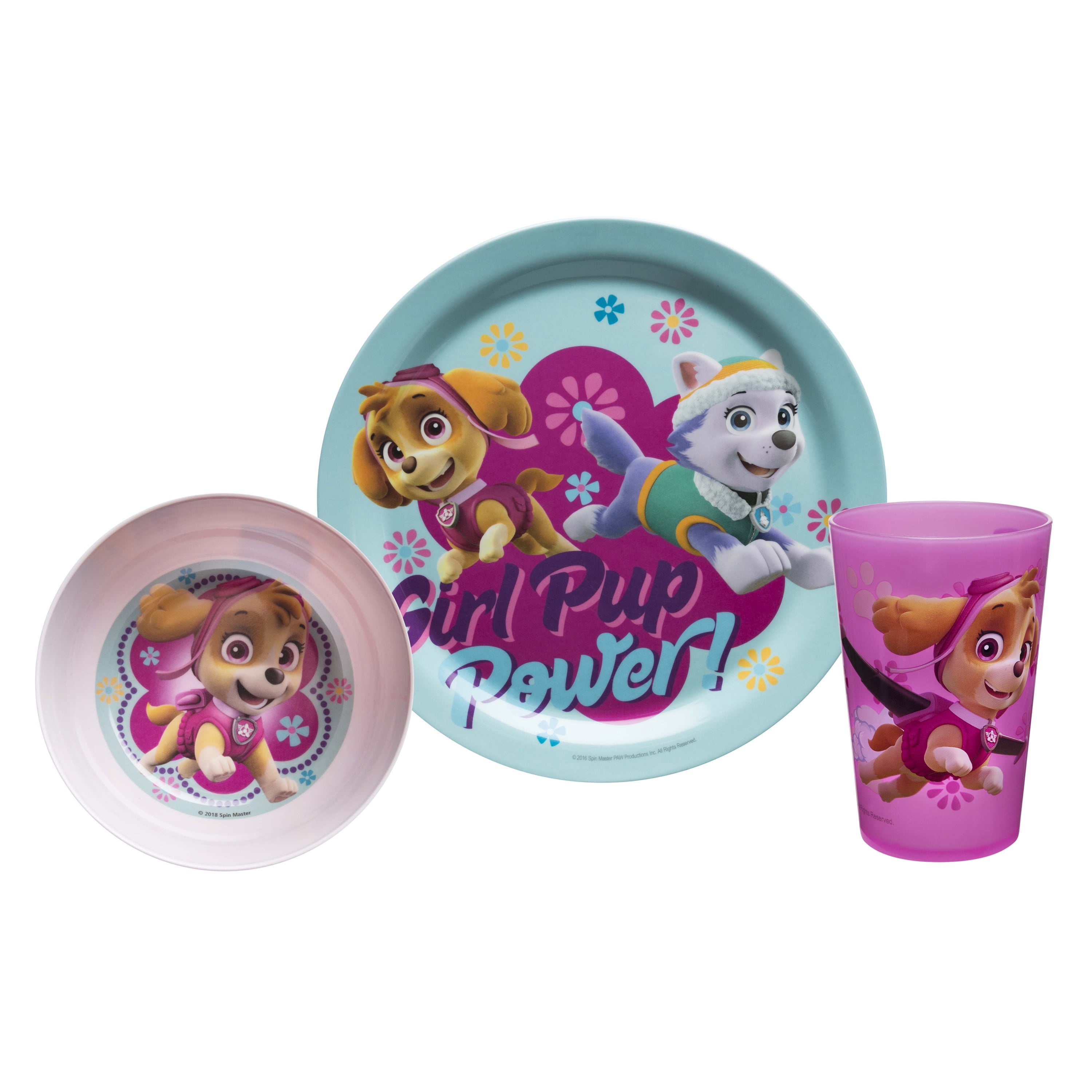Includes Plate Bowl and Cup 3-Piece Crockery Set for Children Dishwasher Safe Ceramic POS 29463088 Breakfast Set with Paw Patrol Motif 