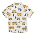 thumbnail image 2 of Dailycode Small Short Sleeve Button Down Shirts Cartoon Bus Tree Casual Shirt 3-10 Years, 2 of 9