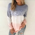 thumbnail image 2 of Ketyyh-chn99 Chemises pour Femmes T-Shirts pour Dames Manches Longues Col Rond Tunique Ligne A Blouse Bleu,4TG, 2 of 5