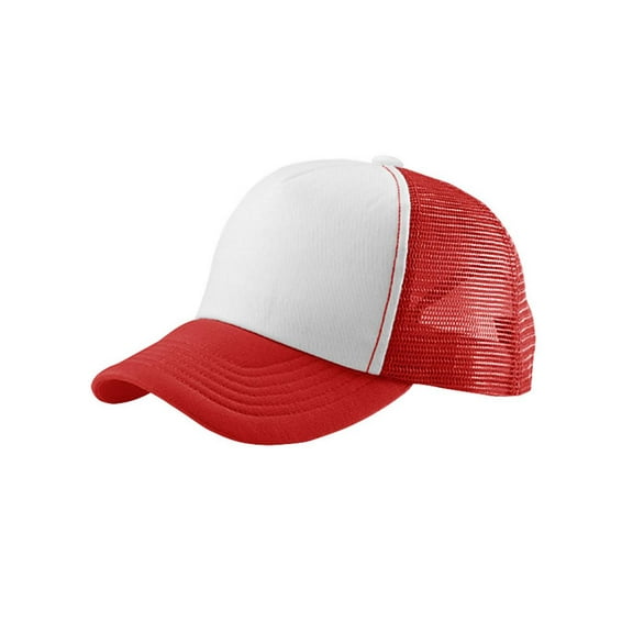 Perfectly Crowned Adjustable Snapback Trucker  Mesh Cap, Red White
