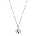 thumbnail image 1 of Silverly Women's 925 Sterling Silver Round Disc Initial Alphabet Charm Pendant Necklace, 46 cm, 1 of 2