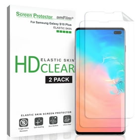 amFilm Screen Protector for Samsung Galaxy S10 Plus (2 Pack), Flexible (Case Friendly) Elastic TPU Film (2019)